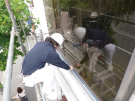 ２階ガラス入替作業